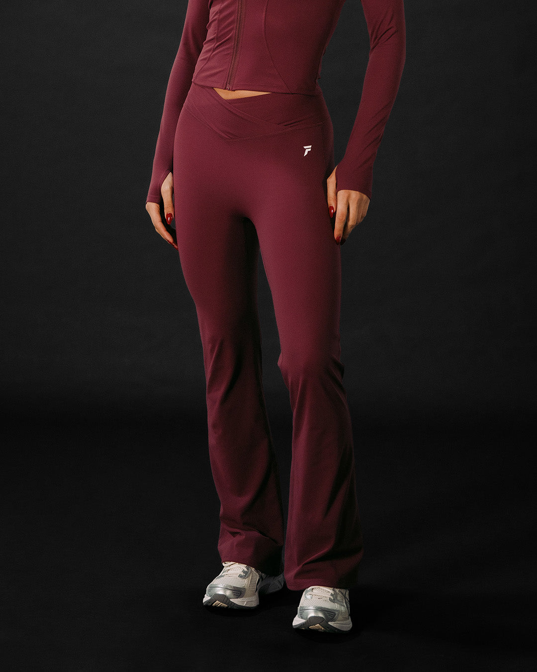 Vital Flared Leggings Burgundy