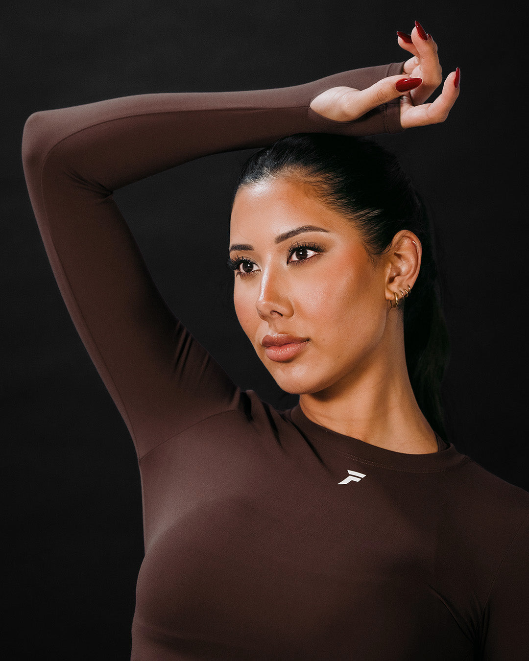 Vital Long Sleeve Crop Top Espresso Brown