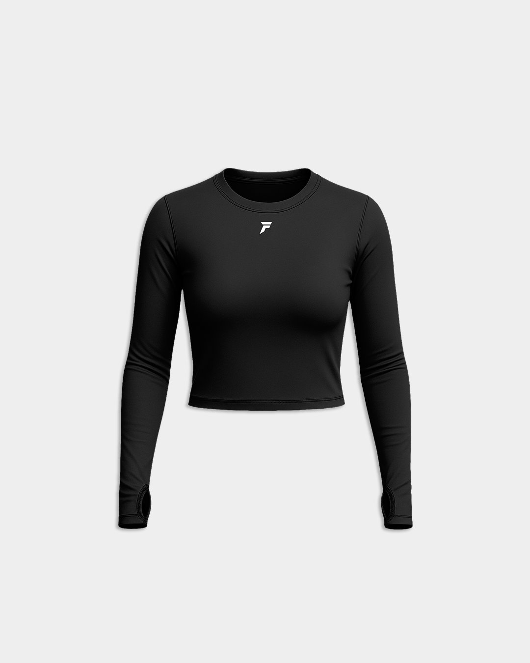 Vital Long Sleeve Crop Top Black