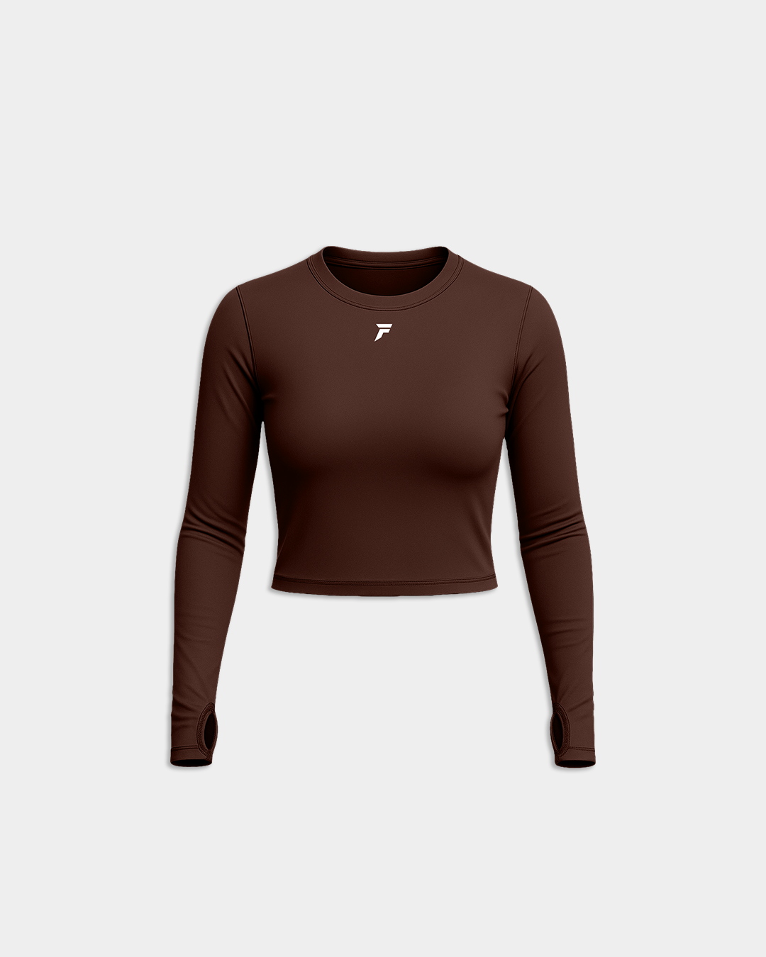 Vital Long Sleeve Crop Top Espresso Brown