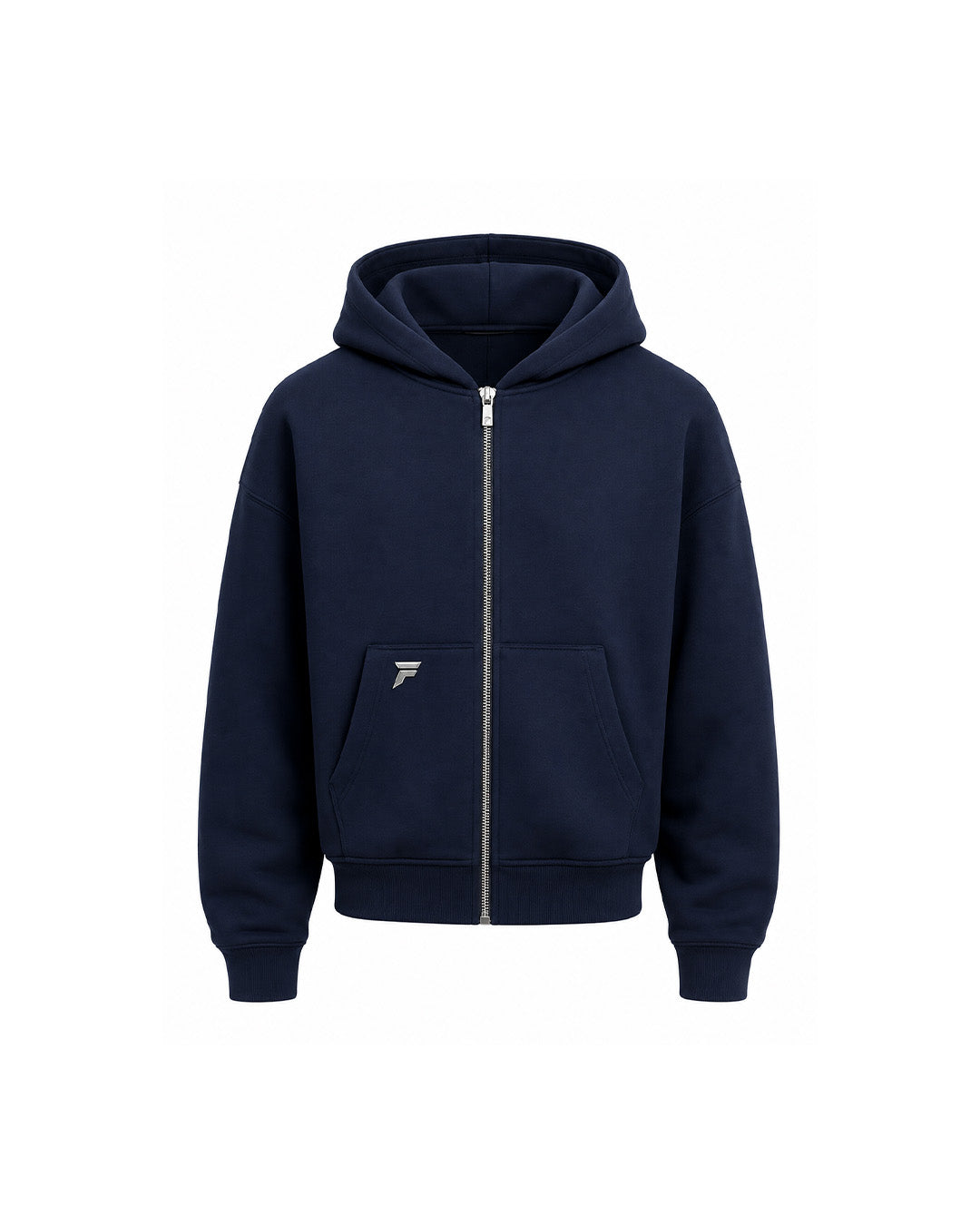 Aftermath Zipper Hoodie Navy Blue