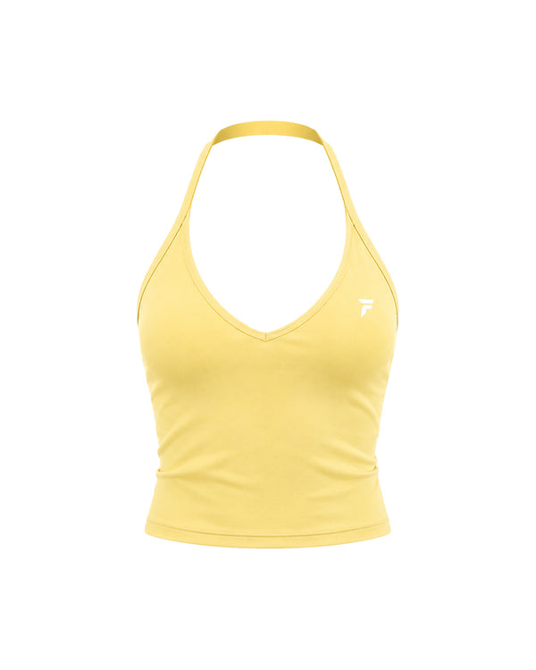 Support Halter Neck Top Butter Yellow