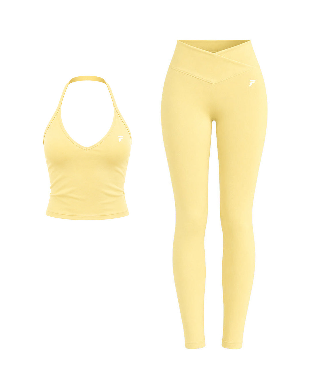 Sorbet Legging Set Butter Yellow: Support Halter Neck Top en Core Legging