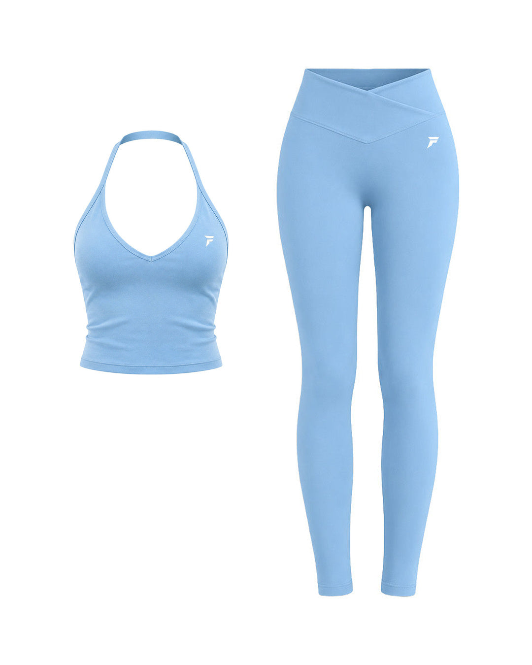 Sorbet Legging Set Sky Blue: Support Halter Neck Top en Core Legging